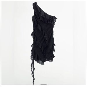 Zara ruffles one shoulder dress